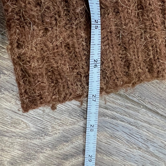 Free People Fuzzy Button Front Sweater Brown/Pink Size XS Large Collar - Picture 14 of 14